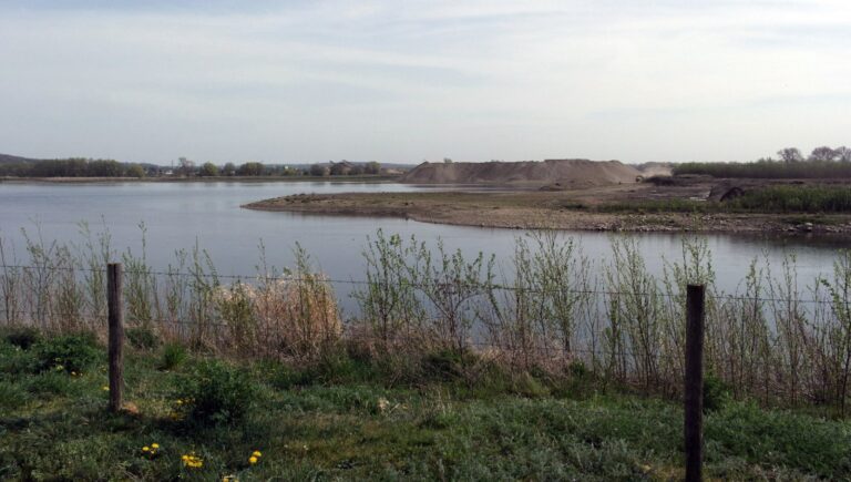 De Grensmaas met grind- en zandbanken langs de oever — het enige riviertraject van Nederland waar grind wordt verplaatst.