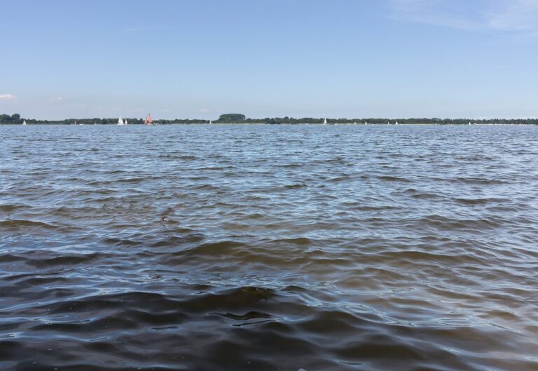 De Loosdrechtse Plassen, aan de Noord-Hollandse kant van het gebied.